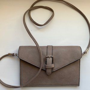 Taupe Clutch/Crossbody Purse